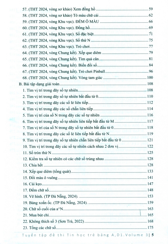TUYỂN TẬP ĐỀ THI TIN HỌC TRẺ - BẢNG A, D1 (Volume 3)